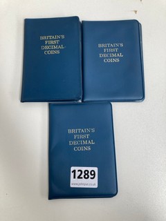 THREE PACKS OF BRITAIN'S FIRST DECIMAL COINAGE: LOCATION - AR16