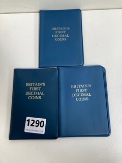 THREE PACKS OF BRITAIN'S FIRST DECIMAL COINAGE: LOCATION - AR16