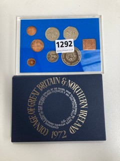 A SET OF THE COINAGE OF GREAT BRITAIN AND NORTHERN IRELAND, BRILLIANT AND UNCIRCULATED, 1972: LOCATION - AR16