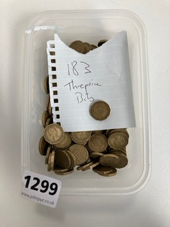 183 X THREE PENNY COINS: LOCATION - AR16