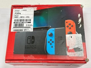 NINTENDO SWITCH 32 GB GAMES CONSOLE (ORIGINAL RRP - £259) IN NEON BLUE & NEON RED: MODEL NO HAC-001(-001, WITH BOX & ALL ACCESSORIES, TO INCLUDE MINECRAFT) [JPTM121722]