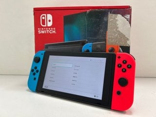 NINTENDO SWITCH 32 GB GAMES CONSOLE (ORIGINAL RRP - £259) IN NEON BLUE & NEON RED: MODEL NO HAC-00 (-01, WITH BOX & ALL ACCESSORIES) [JPTM121703]