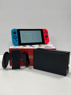 NINTENDO SWITCH 32 GB GAMES CONSOLE IN RED/BLUE: MODEL NO HAC-001(-001, BOXED WITH JOY CONS, DOCK, CONTROLLER, STRAPS & CABLES, SWITCH SPORTS NOT INCLUDED) [JPTM121532]