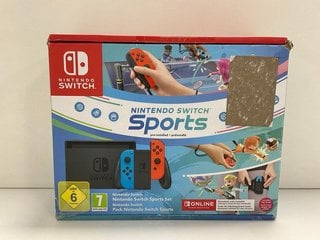 NINTENDO SWITCH SPORTS SET (GAME NOT INCLUDED) 32GB GAMES CONSOLE IN RED & BLUE: MODEL NO HAC-001-(01, WITH BOX & ALL ACCESSORIES) [JPTM121555]