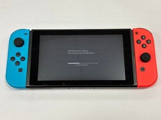 NINTENDO SWITCH 32 GB GAMES CONSOLE (ORIGINAL RRP - £259) IN NEON BLUE & NEON RED: MODEL NO HAC-001(-001, WITH DOCK, JOY-CON GRIP, JOY-CON STRAPS, AC ADAPTER & HDMI CABLE) [JPTM121790]