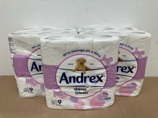 5 X MULTIPACKS OF ANDREX GENTLE CLEAN TOILET ROLLS: LOCATION - C 21