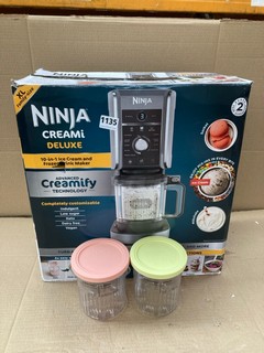 NINJA CREAMI DELUXE 10 - IN - 1 ICE CREAM AND FROZEN DRINK MAKER TO INCLUDE 2 X TUBS WITH LIDS: LOCATION - D 11