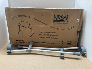 NRS ADJUSTABLE TILTING OVER BED TABLE TO INCLUDE SET OF CRUTCHES: LOCATION - A4