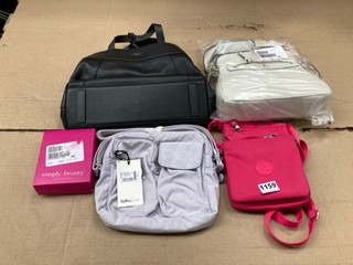 QTY OF ASSORTED BAGS TO INCLUDE KIPLING TOTE BAG IN LILAC: LOCATION - D 10