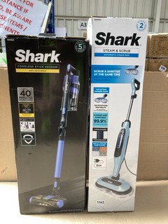 SHARK ANTI HAIR WRAP CORDED STICK VACUUM CLEANER TO INCLUDE SHARK STEAM & SCRUB AUTOMATIC STEAM MOP - COMBINED RRP: £ 319.98: LOCATION - D 10