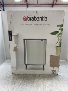 BRABANTIA BO TOUCH BIN 2 X 30L INNER BUCKETS IN MATT BLACK: LOCATION - A7