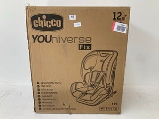 CHICCO YOUNIVERSE FIX CAR SEAT IN JET BLACK - RRP: £ 242.00: LOCATION - FRONT BOOTH