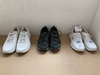 3 X ASSORTED SHOES TO INCLUDE SKETCHER FLEX APPEAL 4.0 LACE UP TRAINER SIZE UK 6: LOCATION - A13