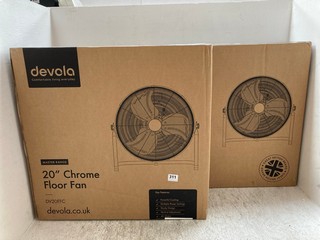 2 X DEVOLA 20" CHROME FLOOR FAN MODEL: DV20FFC: LOCATION - A14