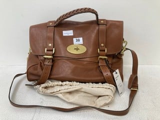 BULLBERRY OVERSIZED ORIGINAL LEATHER BAG IN OAK BROWN - RRP: £ 625.00: LOCATION - FRONT BOOTH