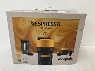 MAGIMIX NESPRESSO VERTUO POP COFFEE MACHINE IN YELLOW RRP: £100: LOCATION - FRONT BOOTH