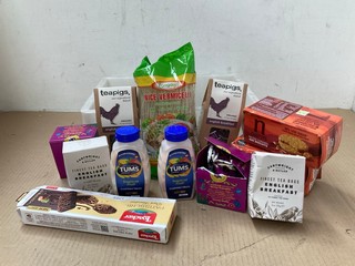 QTY OF ASSORTED FOOD TO INCLUDE TEAPIGS ENGLISH BREAKFAST TEA BAGS - BBE: 14.04.2028: LOCATION - B20