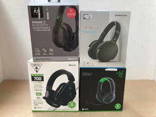 4 X ASSORTED HEADSETS TO INCLUDE SENNHEISER HD 450BT WIRELESS HEADPHONES: LOCATION - B17