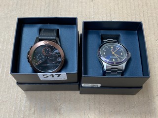 2 X HILFIGER WATCHES TO INCLUDE TOMMY HILFIGER STAINLESS STEEL MENS BRACELET WATCH WITH BLUE FACE: LOCATION - B17