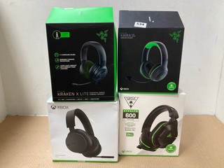 4 X ASSORTED HEADSETS TO INCLUDE TURTLE BEACH STEALTH 600 GEN 2 USB HEADPHONES: LOCATION - B16