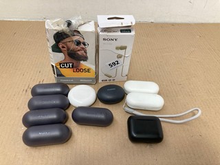 QTY OF ASSORTED EARBUDS TO INCLUDE SONY WF-C500: LOCATION - B14