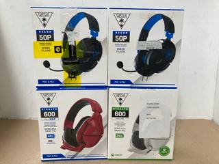 4 X HEADSETS TO INCLUDE TURTLE BEACH RECON 50P WIRED HEADPHONES: LOCATION - B14