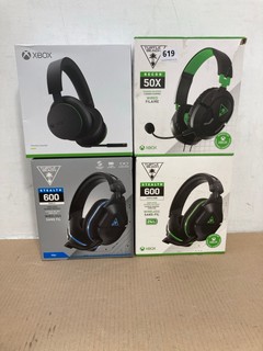 4 X HEADSETS TO INCLUDE TURTLE BEACH STEALTH 600 GEN 2 USB WIRELESS AMPLIFIED GAMING HEADSET: LOCATION - B 12