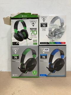 4 X HEADSETS TO INCLUDE TURTLE BEACH RECON 70 WIRED GAMING HEADSET: LOCATION - B 12