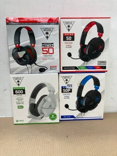 4 X HEADSETS TO INCLUDE TURTLE BEACH RECON 50P WIRED GAMING HEADSET: LOCATION - B 12