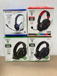 4 X HEADSETS TO INCLUDE TURTLE BEACH STEALTH 600 GEN 2 USB WIRELESS AMPLIFIED GAMING HEADSET: LOCATION - B 12