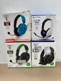 4 X HEADSETS TO INCLUDE TURTLE BEACH STEALTH 600 GEN 2 USB WIRELESS AMPLIFIED GAMING HEADSET: LOCATION - B 12