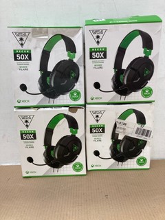 4 X HEADSETS TO INCLUDE TURTLE BEACH RECON 50X WIRED GAMING HEADSET: LOCATION - B 12