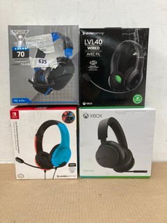 4 X HEADSETS TO INCLUDE TURTLE BEACH RECON 70 WIRED GAMING HEADSET: LOCATION - B 11