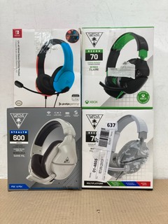 4 X HEADSETS TO INCLUDE TURTLE BEACH RECON 70 WIRED GAMING HEADSET: LOCATION - B 11