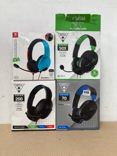 4 X HEADSETS TO INCLUDE TURTLE BEACH RECON 50 WIRED GAMING HEADSET: LOCATION - B 11