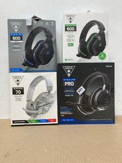 4 X HEADSETS TO INCLUDE TURTLE BEACH STEALTH PRO NOISE CANCELLING GAMING HEADSET: LOCATION - B 11