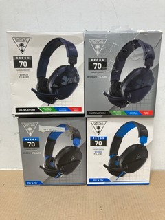 4 X HEADSETS TO INCLUDE TURTLE BEACH RECON 70 WIRED GAMING HEADSET: LOCATION - B 11