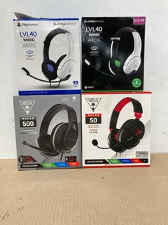 4 X HEADSETS TO INCLUDE PDP GAMING LVL 40 WIRED AVEC FIL GAMING HEADSET: LOCATION - B 11