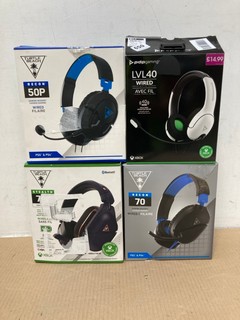 4 X HEADSETS TO INCLUDE TURTLE BEACH RECON 50 P WIRED GAMING HEADSET: LOCATION - B 11