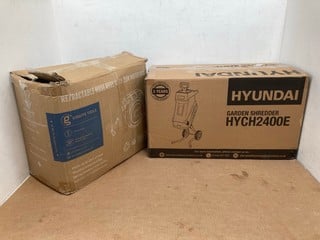 HYUNDAI GARDEN SHREDDER - MODEL NO. HYCH2400E TO INCLUDE RETRACTABLE HOSE REEL WITH 25M WATER HOSE: LOCATION - B 8