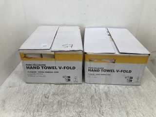 2 X BOX OF PURE CELLULOSE HAND TOWELS V - FOLD: LOCATION - B 2