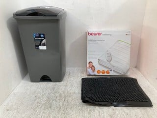 3 X HOUSEHOLD ITEMS TO INCLUDE BEURER WELLBEING HEATED MATTRESS COVER WITH SOFT WASHABLE FLEECE - FULL SIZE DOUBLE: LOCATION - B 1