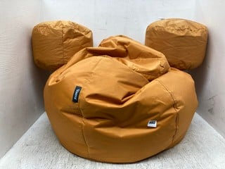 3 X VEEVA BEAN BAG SEATS IN YELLOW - VARIOUS SIZES: LOCATION - C 9