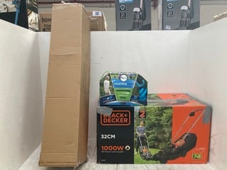 3 X OUTDOOR ITEMS TO INCLUDE BLACK + DECKER 1000W 32CM ROTARY LAWNMOWER: LOCATION - C 10