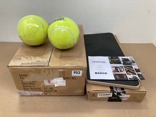 6 X TENNIS BALLS TO INCLUDE ONAVO SWING OUT TABLE: LOCATION - C 14