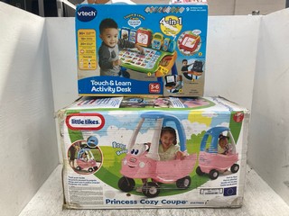 LITTLE TIKES PRINCESS COZY COUPE TO INCLUDE VTECH TOUCH & LEARN ACTIVITY DESK: LOCATION - C 16