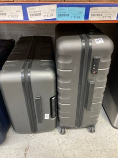 JOHN LEWIS & PARTNERS MEDIUM HARD SHELL SUITCASE TO INCLUDE LARGE SUITCASE IN GREY: LOCATION - BR2