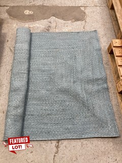 JOHN LEWIS & PARTNERS BRAIDED INDOOR/OUTDOOR RUG IN BLUE TO INCLUDE JOHN LEWIS & PARTNERS 100% WOOL ROYAL HERITAGE HERATI RUG IN RED 67CM X 275CM: LOCATION - BR3