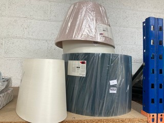 QTY OF ASSORTED JOHN LEWIS & PARTNERS LAMP SHADES TO INCLUDE 45 CM LINEN SHADE IN BLUE: LOCATION - BR4