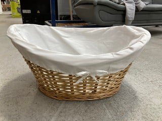 JOHN LEWIS & PARTNERS OVAL WICKER LAUNDRY BASKET: LOCATION - BR10